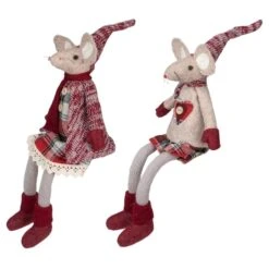 Northlight 17" Boy & Girl Sitting Plush Christmas Mice Figure Set -Michaels Store D676299S 2