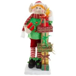 Northlight 30" Santa's Little Animated Elf With Lighted Star Musical Christmas Figure