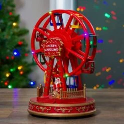 Northlight 11" Red & Gold LED Musical Rotating Christmas Ferris Wheel -Michaels Store D676305S 2