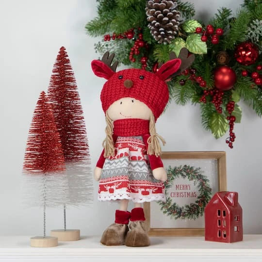 Northlight 16'' Little Nordic Girl In Moose Antler Hat Christmas Figure 3 Northlight 16'' Little Nordic Girl In Moose Antler Hat Christmas Figure - Image 3