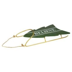 Northlight 18.25'' Green Wooden Believe Christmas Snow Sled Decoration 12 Northlight 18.25'' Green Wooden Believe Christmas Snow Sled Decoration -Michaels Store D676319S 2