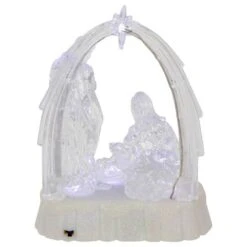 Northlight 7'' LED Lighted Musical Icy Crystal Nativity Scene Christmas Decoration -Michaels Store D676324S 6