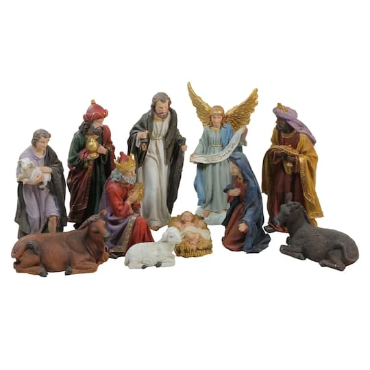 Northlight Blue And Red Christmas Nativity Figurine Set 1 Northlight Blue And Red Christmas Nativity Figurine Set