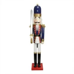 Northlight 48.25'' Blue And White Christmas Nutcracker Soldier With Sword Decoration