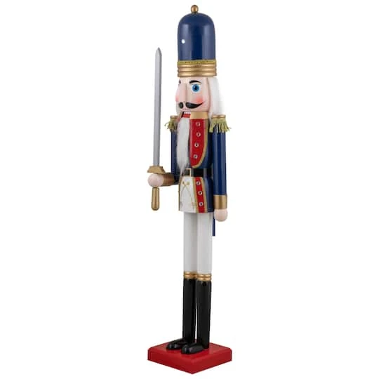 Northlight 48.25'' Blue And White Christmas Nutcracker Soldier With Sword Decoration 8 Northlight 48.25'' Blue And White Christmas Nutcracker Soldier With Sword Decoration - Image 8