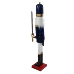 Northlight 48.25'' Blue And White Christmas Nutcracker Soldier With Sword Decoration 13 Northlight 48.25'' Blue And White Christmas Nutcracker Soldier With Sword Decoration -Michaels Store D676330S 3