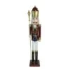 Northlight 48'' Brown And White Wooden Christmas Nutcracker King With Scepter Decoration