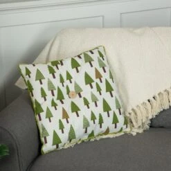 Northlight Forest Green Tree Print Rustic Woodland Decorative Christmas Throw Pillow -Michaels Store D676332S 13