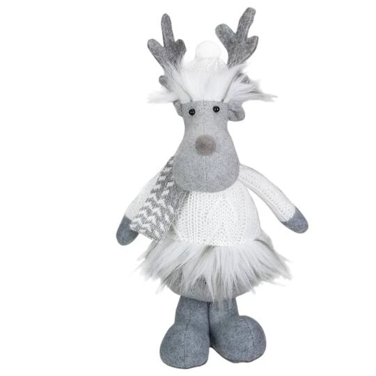 Northlight 12.5'' Gray And White Standing Moose Tabletop Christmas Decoration 2 Northlight 12.5'' Gray And White Standing Moose Tabletop Christmas Decoration - Image 2