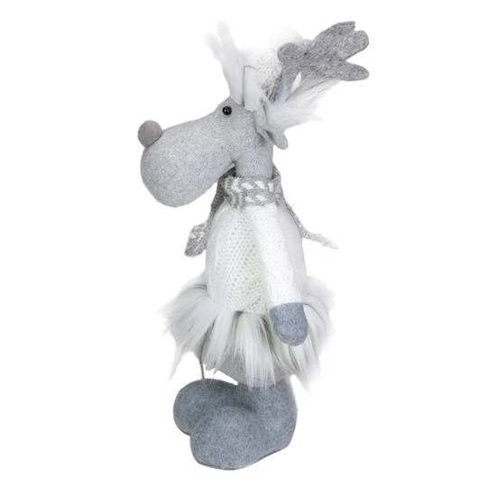 Northlight 12.5'' Gray And White Standing Moose Tabletop Christmas Decoration 4 Northlight 12.5'' Gray And White Standing Moose Tabletop Christmas Decoration - Image 4