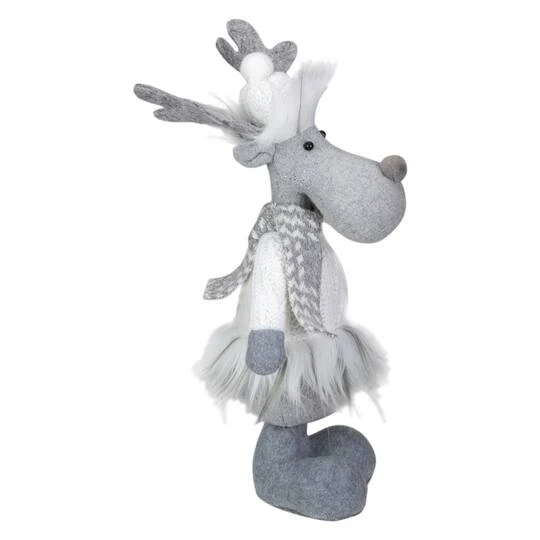 Northlight 12.5'' Gray And White Standing Moose Tabletop Christmas Decoration 5 Northlight 12.5'' Gray And White Standing Moose Tabletop Christmas Decoration - Image 5