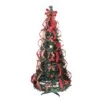 Northlight 6ft. Pre-Lit Red Plaid Pre-Decorated Pop-Up Artificial Christmas Tree, Multicolor Lights