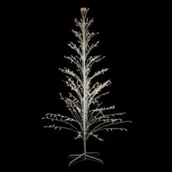 Northlight 4ft. Pre-Lit White Cascade Twig Outdoor Artificial Christmas Tree, Clear Lights