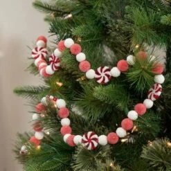 Northlight 4ft. Peppermint Candy Beaded Christmas Garland -Michaels Store D676705S 2