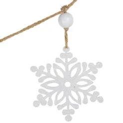 Northlight 4.75ft. Snowflake & Frosted Pine With Wooden Beads Christmas Garland -Michaels Store D676709S 15