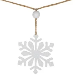 Northlight 4.75ft. Snowflake & Frosted Pine With Wooden Beads Christmas Garland -Michaels Store D676709S 16