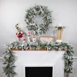Northlight 9ft. Pre-Lit Flocked Mixed Rosemary Emerald Pine Christmas Garland -Michaels Store D676714S 11