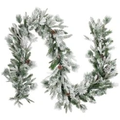 Northlight 9ft. Pre-Lit Flocked Mixed Rosemary Emerald Pine Christmas Garland -Michaels Store D676714S 12