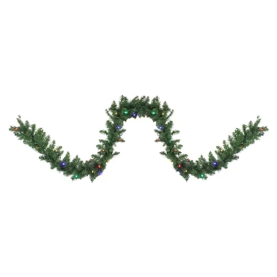 Northlight 9ft. Pre-Lit Northern Pine Christmas Garland 1 Northlight 9ft. Pre-Lit Northern Pine Christmas Garland
