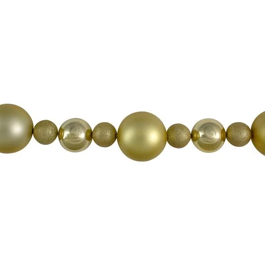 Northlight 6ft. Vegas Gold 3-Finish Shatterproof Ball Christmas Garland 4 Northlight 6ft. Vegas Gold 3-Finish Shatterproof Ball Christmas Garland - Image 4