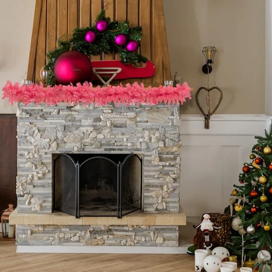Northlight 9ft. Pre-Lit Pink Spruce Christmas Garland 5 Northlight 9ft. Pre-Lit Pink Spruce Christmas Garland - Image 5
