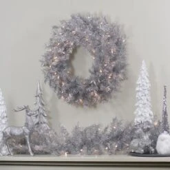 Northlight 9ft. Pre-Lit Silver Tinsel Christmas Garland 7 Northlight 9ft. Pre-Lit Silver Tinsel Christmas Garland -Michaels Store D676724S 3