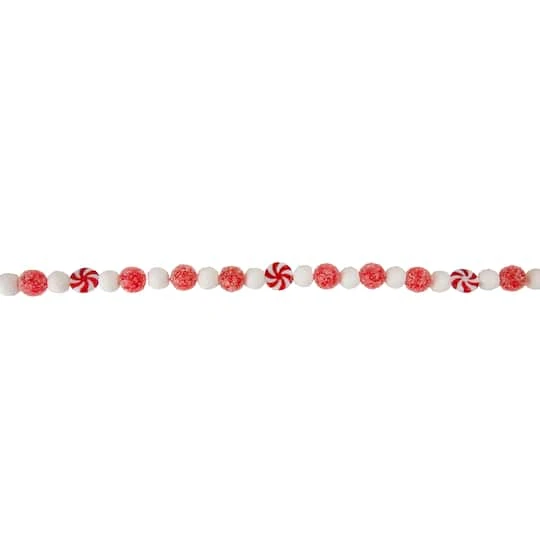 Northlight 4ft. Red & White Peppermint Candy Christmas Garland 1 Northlight 4ft. Red & White Peppermint Candy Christmas Garland