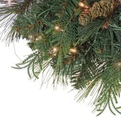 First Traditions™ 30'' Pre-Lit Artificial North Conway Wreath With Glittery Cones And Eucalyptus -Michaels Store D677532S 3
