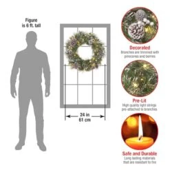 24'' LED Whitter Pine Wreath -Michaels Store D677537S 16