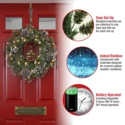24'' LED Whitter Pine Wreath -Michaels Store D677537S 17