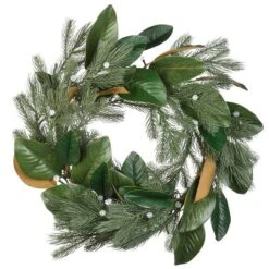 24" Warm White LED Magnolia Mix Pine Wreath -Michaels Store D677545S 16
