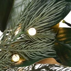 24" Warm White LED Magnolia Mix Pine Wreath -Michaels Store D677545S 3