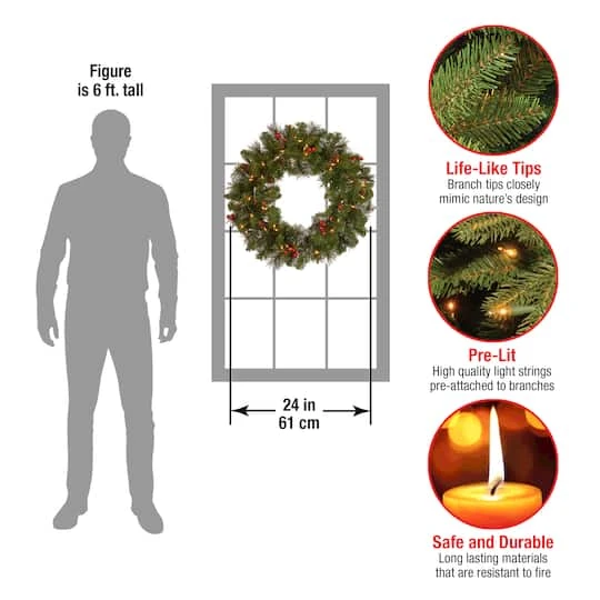 Crestwood® 24" LED Spruce Wreath 6 Crestwood® 24" LED Spruce Wreath - Image 6