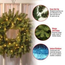 24" LED Norwood Fir Wreath -Michaels Store D677556S 16