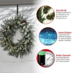 30" LED Snowy Morgan Spruce Wreath 13 30" LED Snowy Morgan Spruce Wreath -Michaels Store D677557S 16