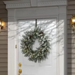 30" LED Snowy Morgan Spruce Wreath 9 30" LED Snowy Morgan Spruce Wreath -Michaels Store D677557S 2