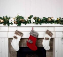 9ft. Pre-Lit Artificial White & Gold Magnolia Christmas Garland White Gold Magnolia 10 9ft. Pre-Lit Artificial White & Gold Magnolia Christmas Garland White Gold Magnolia -Michaels Store D754392S 7