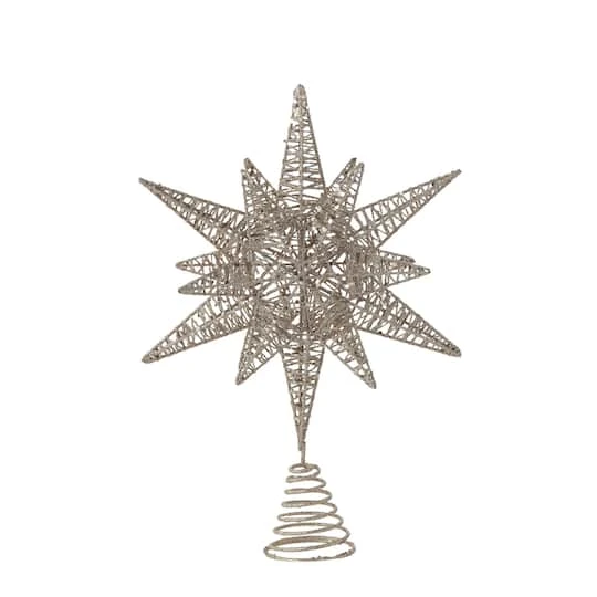 Hello Honey® 15.5" Multidimensional Metal Star Tree Topper With Gold Glitter 2 Hello Honey® 15.5" Multidimensional Metal Star Tree Topper With Gold Glitter - Image 2
