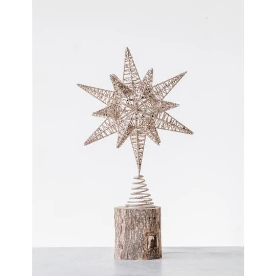 Hello Honey® 15.5" Multidimensional Metal Star Tree Topper With Gold Glitter 3 Hello Honey® 15.5" Multidimensional Metal Star Tree Topper With Gold Glitter - Image 3