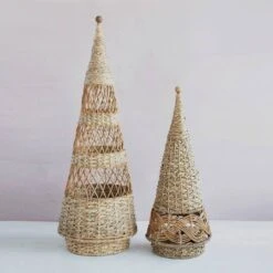 Hello Honey® 24" Natural Handwoven Wicker Decorative Cone Tree -Michaels Store D758749S 2