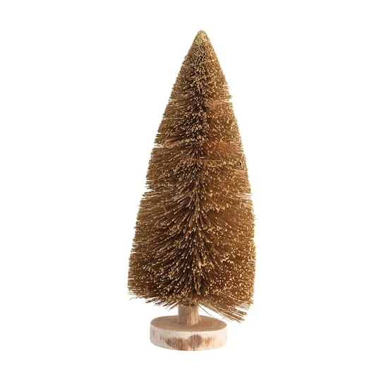 Hello Honey® 12" Golden Sisal Bottle Brush Tree Décor 2 Hello Honey® 12" Golden Sisal Bottle Brush Tree Décor - Image 2
