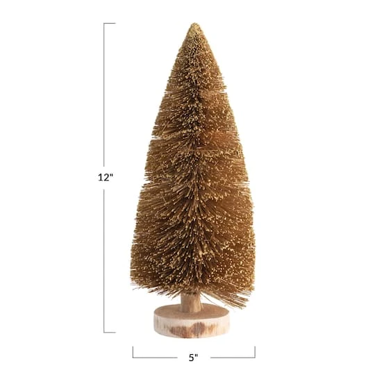 Hello Honey® 12" Golden Sisal Bottle Brush Tree Décor 4 Hello Honey® 12" Golden Sisal Bottle Brush Tree Décor - Image 4