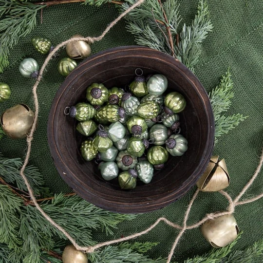 Hello Honey® 36ct. 1" Green Embossed Mercury Novelty Ornaments In Muslin Bag 1 Hello Honey® 36ct. 1" Green Embossed Mercury Novelty Ornaments In Muslin Bag