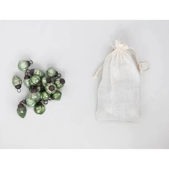 Hello Honey® 36ct. 1" Green Embossed Mercury Novelty Ornaments In Muslin Bag 3 Hello Honey® 36ct. 1" Green Embossed Mercury Novelty Ornaments In Muslin Bag - Image 3