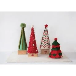 Hello Honey® 13" Red & White Wool Felt Tree With Pom Poms -Michaels Store D758775S 2