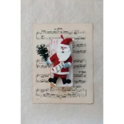 Hello Honey® 7" Red Santa Wool Felt Santa Ornament -Michaels Store D758782S 2