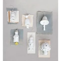 Hello Honey® 6" White Stoneware Reindeer Bell With Gold Electroplating -Michaels Store D758790S 2