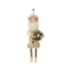 Hello Honey® 11" Cream Wool Felt Santa With Jingle Bell Buttons & Wreath