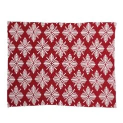 Hello Honey® Red & White Snowflake Two-Sided Cotton Knit Slub Throw -Michaels Store D758831S 3