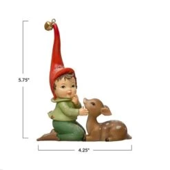 Hello Honey® 5.75" Elf With Fawn & Jingle Bell -Michaels Store D758832S 3